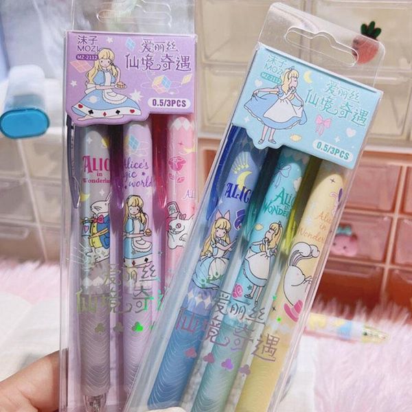 Penne 36 pezzi/lotto Kawaii Princess Gel Pen set carino da 0,5 mm Signaggio nero Signaggio Penne Office di fornitura di articoli di servizio all'ingrosso