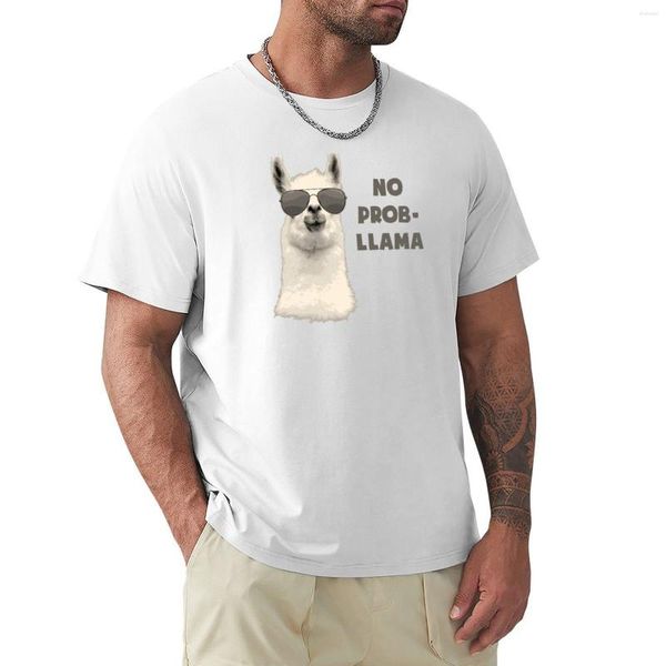 Polos Masculinas No Problem Llama T Shirts Custom Edition Edition Shirt Oversized Masculino Masculino