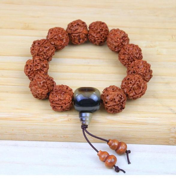 Charm Bracelets Natural Nepalês de Cinco Pétalas Vajra Bodhi Buddha Bead Bracelet Masculino e Feminino Círculo Único