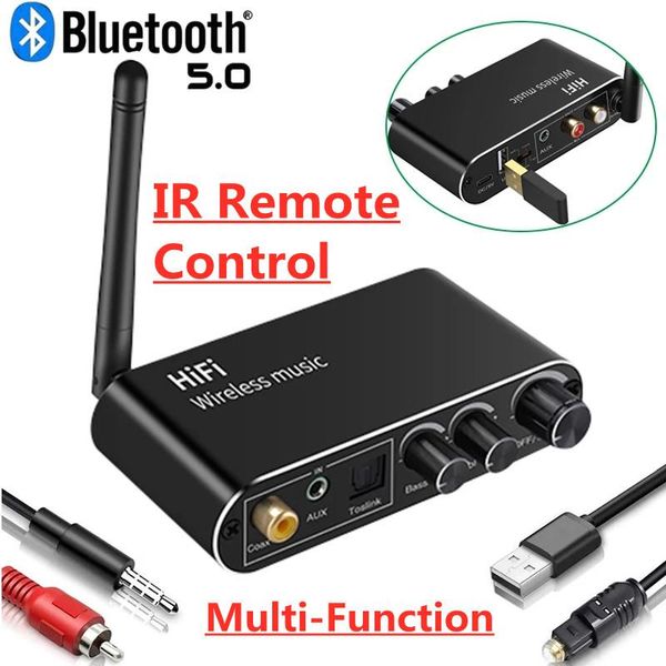 Connettori Ricevitore audio Bluetooth Convertitore da digitale ad analogico Spdif Segnale coassiale ottico a 3,5 mm Aux Rca per altoparlanti Amplificatori TV per auto