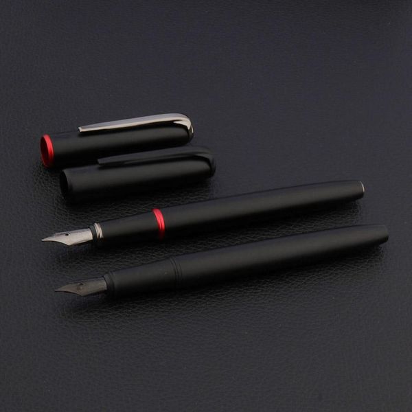 Ручки роскошные pimio 916 фонтан -ручка набор ящик для пистолета серая матовая черная титановая черная каллиграфия офисная школа принадлежит чернила ручки написание