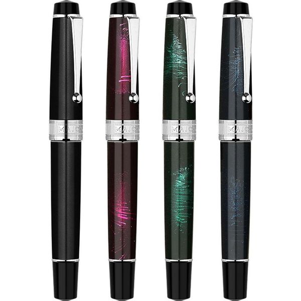 Pens Majohn T5 Penna Funzione fuochi d'artificio Metal Iridium EF/F/M NIB Studenti di grande capacità che scrivono Ufficio Stationery Office Penna per inchiostro.