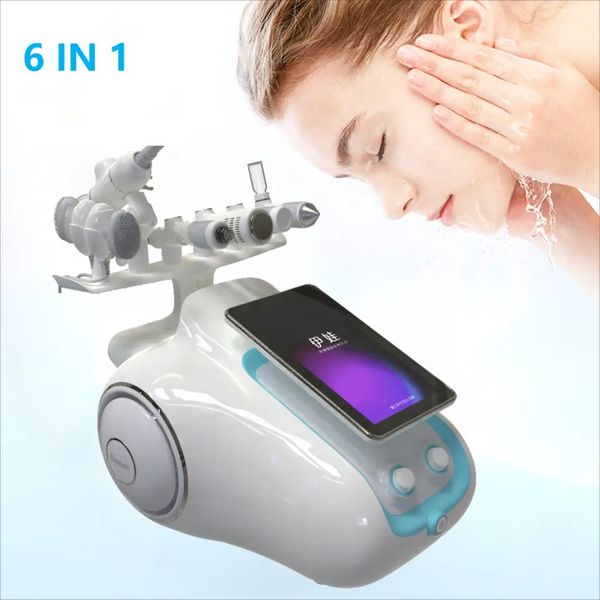 6 In 1 intelligentes Haut Beauty Instrument Sauerstoffstrahl Peel Tiefe Reinigung Gesichtsmaschine Blackhead Remover Anti-Aging-Gerät