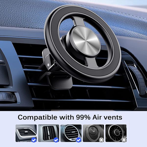 Автомобильный кронштейн, магнитный зажим для вентиляционного отверстия, крепление для мобильного телефона, GPS, автомобильный держатель для телефона, совместимый с автомобильным креплением MagSafe для iPhone 14, 13, 12