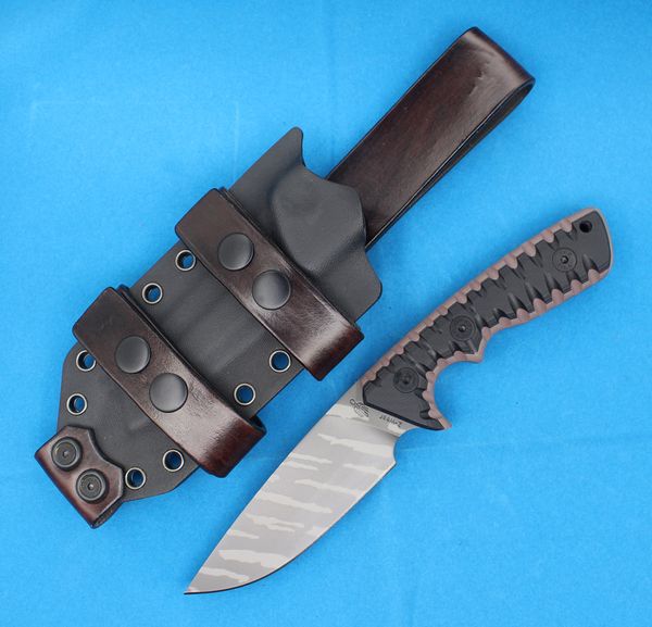 Hochwertiges High-End-M27-Überlebensmesser, gerades Messer, Z-Wear Drop Point, 6,5 mm Klinge, voller Zapfen, G10-Griff, Outdoor-Wandern, Camping, feststehende Messer mit Kydex