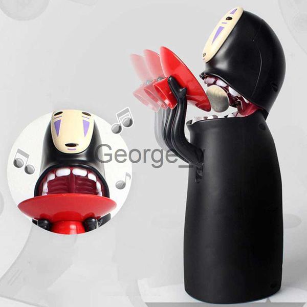 Minifig Anime Spirited Away No Face Man Modell Figur Puppe Sparschwein Gesichtsloser Mann Sparschwein kann automatisch Münzen essen Kinderspielzeug J230629