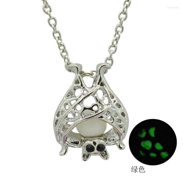 Anhänger Halsketten Glow In The Dark Halloween Schmuck Gothic Vampir Tier Leuchtende Fledermaus Anhänger Halskette Für Männer Frauen