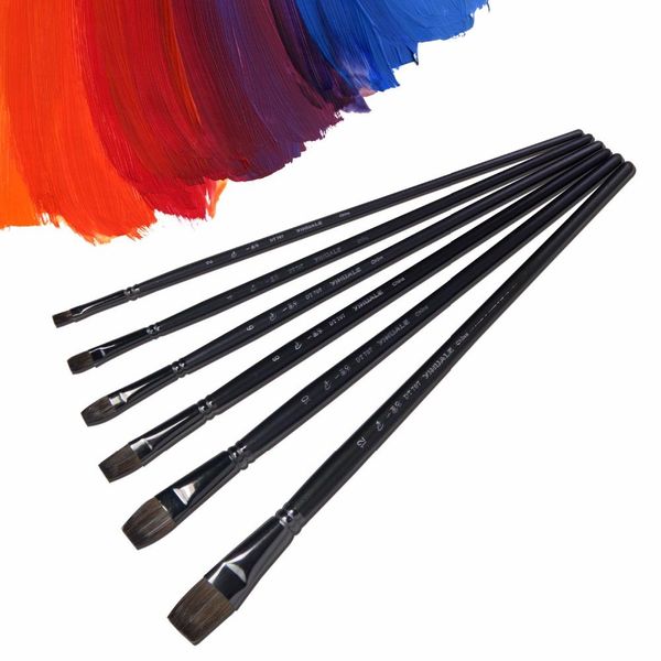 Canetas 6 pçs/set Esquilo Tinta Aquarela Pincel Materiais de Arte Pintura A Óleo Artista Escova de Cabelo para Escola Estudante Ferramenta de Desenho