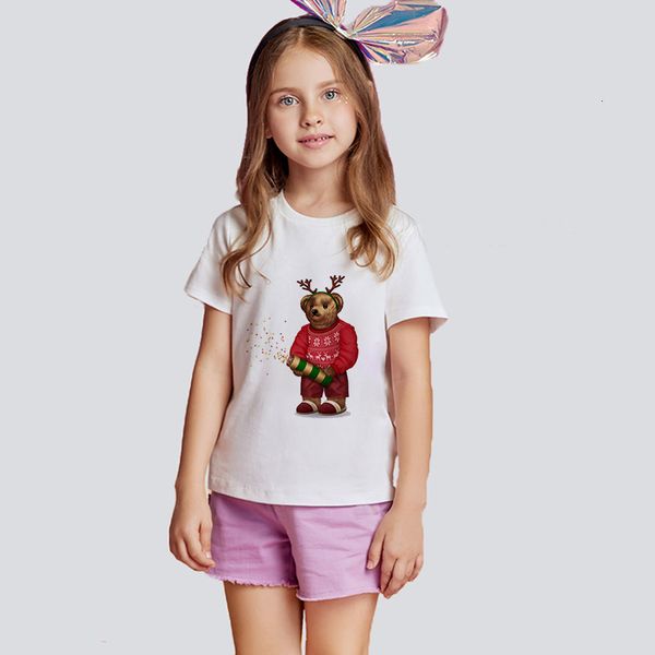 T-Shirt Çocuk 2-9 Yaş Erkek ve Kız T-Shirt Stray Panda Desen Yaz Kısa Kollu Üstler Casual Toddlers Gençler 230628