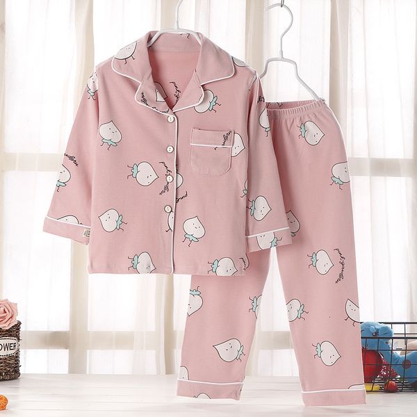 Conjuntos de roupas infantis pijamas de algodão desenhos animados primavera e outono conjunto de roupas de manga comprida menino menina serviço doméstico duas peças 230628