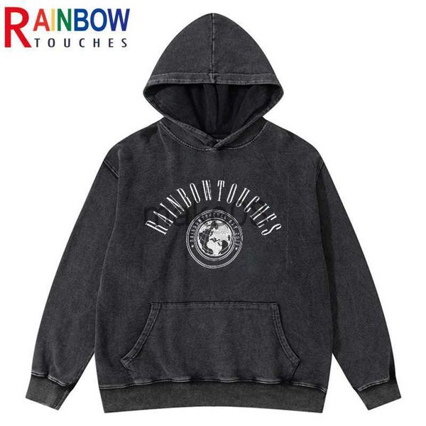 Мужские толстовки Толстовки Rainbowtouches Мытая толстовка с капюшоном Мужчины High Street Fashion Жалюзи Box Hoodie Trend Hip Hop Unisex Essentials Ткань высшего качества J230629