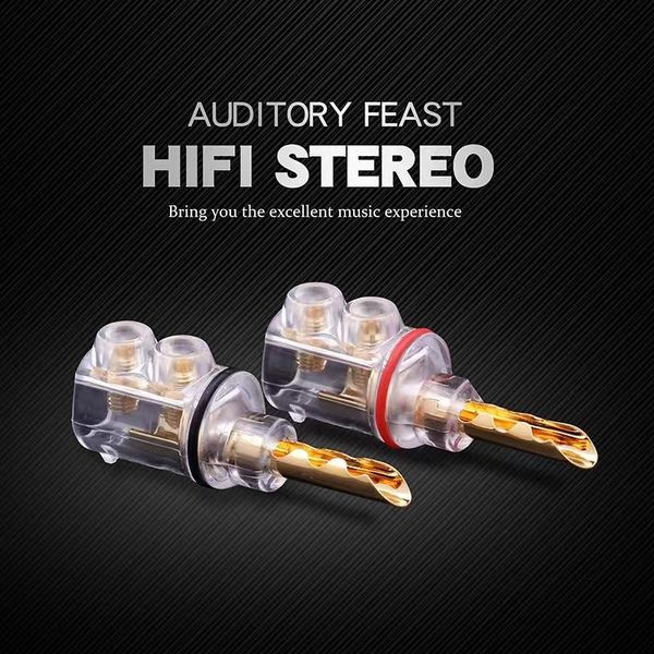 Lautsprecher Original WBT kein Löten Y-Typ Spatenstecker vergoldet Bfa Hifi Audio Bananenstecker 4 mm für Lautsprecherkabel hergestellt in Deutschland 4 Stück