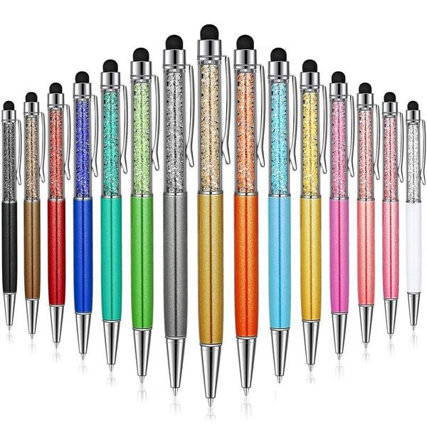 Penne a sfera Bling 2-in-1 Crystal Diamond Sn Touch Stylus Pen Office School Forniture di cancelleria Xbjk2112 Drop Delivery Business In Dhpbx