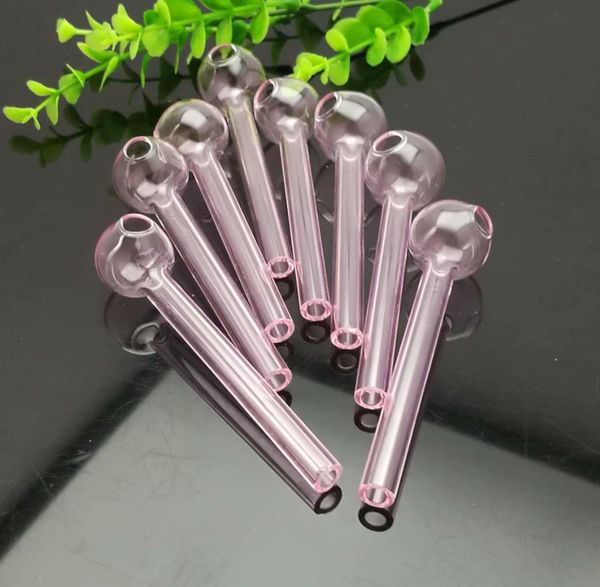 Glaspfeifenherstellung Mundgeblasene Shisha-Bongs Rosa verdickter 10-cm-Glastopf mit geradem Topf