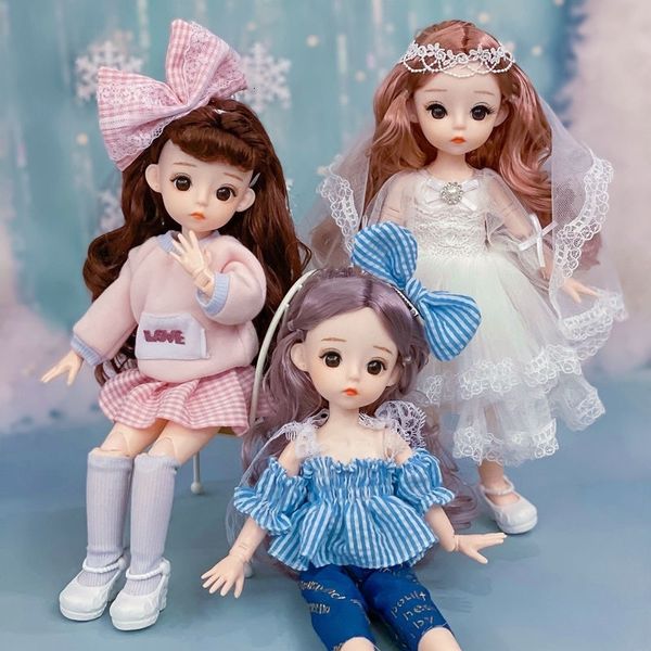 Bonecas 30 cm Lindo Conjunto de Bonecas Princesas ou Roupas 21 Articulações Móveis Brinquedo Infantil Menina Presente 16 Bjd 230629