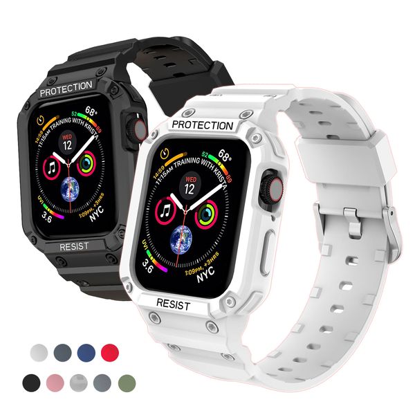 Correias de relógio inteligente para Apple Watch Band 44 mm 45 mm 49 mm 42 mm iwatch 7 8 6 5 4 SE TPU Capa protetora Silicone Capas de pulseira de relógio