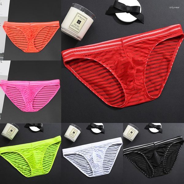 Unterhosen Eis Seide Männer Unterwäsche Kurze Nahtlose Transparent M-3XL Slips Ausbuchtung Low Rise Dessous Mesh Mode Männliche Shorts Einfarbig