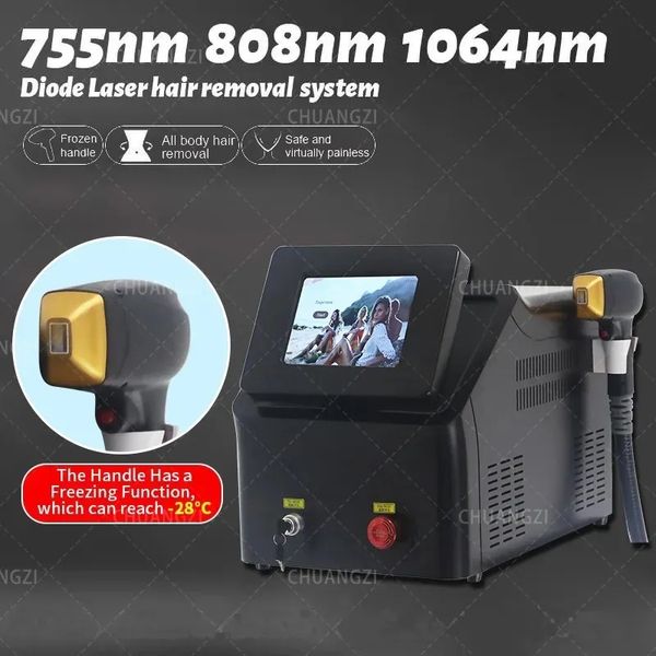 2023 Hot selling drie golflengte 755nm 808nm 1064nm 808 diode laser pijnloos 808 ontharing instrument