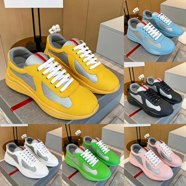 Homens America's Cup Xl Shoes Couro Branco Preto Vermelho Tênis Alto Envernizado Tênis Baixo Sapatos Casuais Malha Preto Sapatos Casuais Corredor Ao Ar Livre Sapatos Esportivos