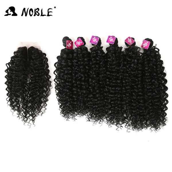 Perucas de renda volume de cabelo tecido sintético 1620 polegadas 7 peças afro kinky encaracolado pacotes com renda africana clre para cabelo feminino extensi 230629