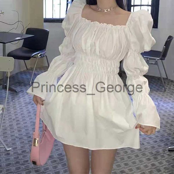 Vestidos de festa branco dama de honra lindo vestido sexy universitário feminino kawaii vestido retrô estético elegante sem costas moda coreana roupas de verão 2021 x0629