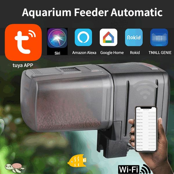 Alimentatore Automatico Acquario Acquario Temporizzazione cibo Wifi Wireless Intelligent Mobile APP Controllo vocale Dispenser remoto 230628