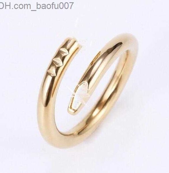 Anéis de banda 2023 anel de parafuso de designer jóias de luxo anéis midi para mulheres homens aço de titânio banhado a ouro processo acessórios de moda nunca desbota fd Z230629