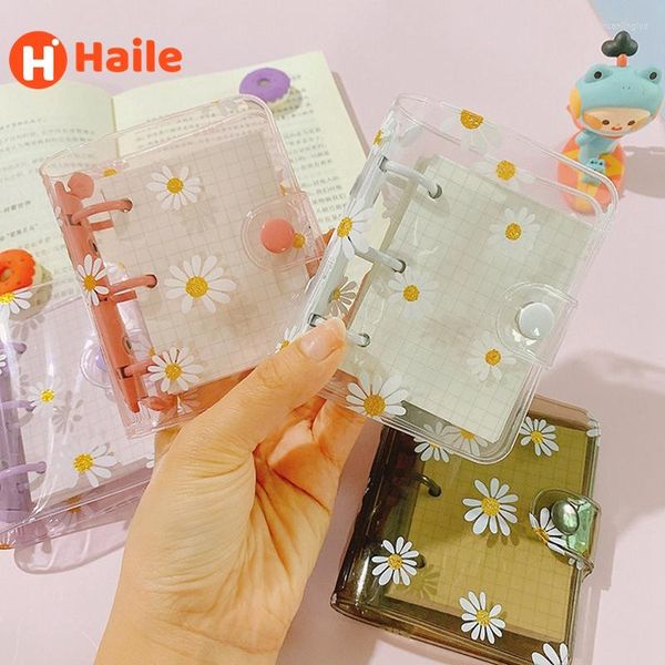 Haile Nette Transparente Mini Tasche Lose-blatt 3 Ring Tagebuch Agenda Notebook Organizer Binder Journal Koreanische Schreibwaren