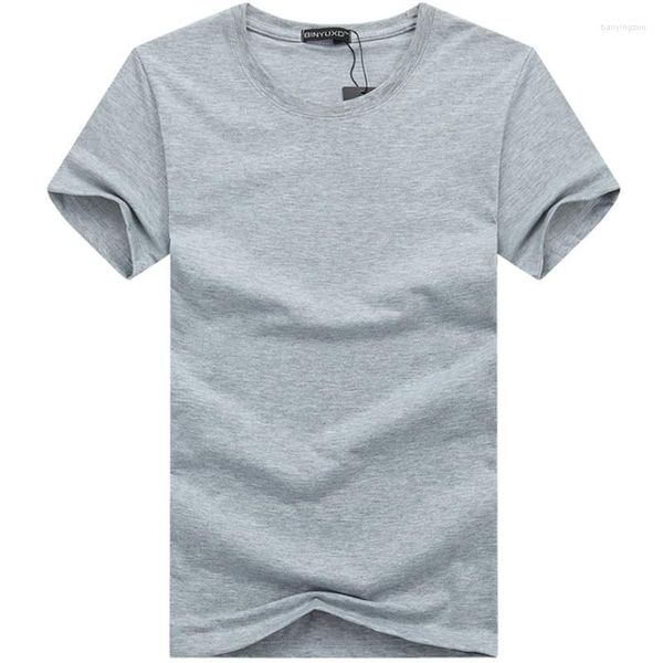 Ternos Masculinos H251 Simples Linha de Design Criativo Camisas de Algodão de Cor Sólida Estilo Chegada Camiseta Masculina de Manga Curta Tamanho Grande