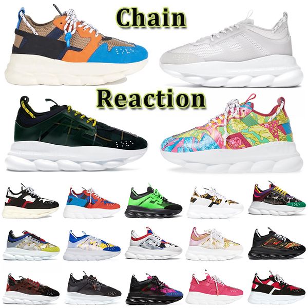 2023 En İyi İtalya ayakkabı platformu Chain Reaction Designer spor ayakkabıları siyah beyaz çok renkli süet Bluette Gold Twill fluo tan lüks erkek kadın Barocco Ünlü Eğitmenler