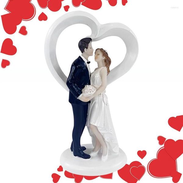 Forniture festive 2023 Cake Topper Doll Resin Wedding Sposa e sposo Figurine romantiche per accessori decorativi