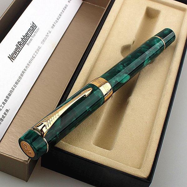 Pens Jinhao Centennial 100 Funtain Penna 18 kgp Golden Ploted Pennello da 0,7 mm Penna ad inchiostro a resina con una penna regalo convertitore Business Office
