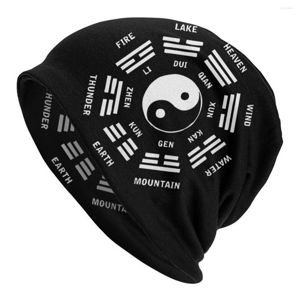 Berets Tai Chi Yin Yang Symbol Chinese Martial Arts Bonnet Hats Knit Hat Vintage Skullies Beanies Unisex Adult Warm Dual-use Caps