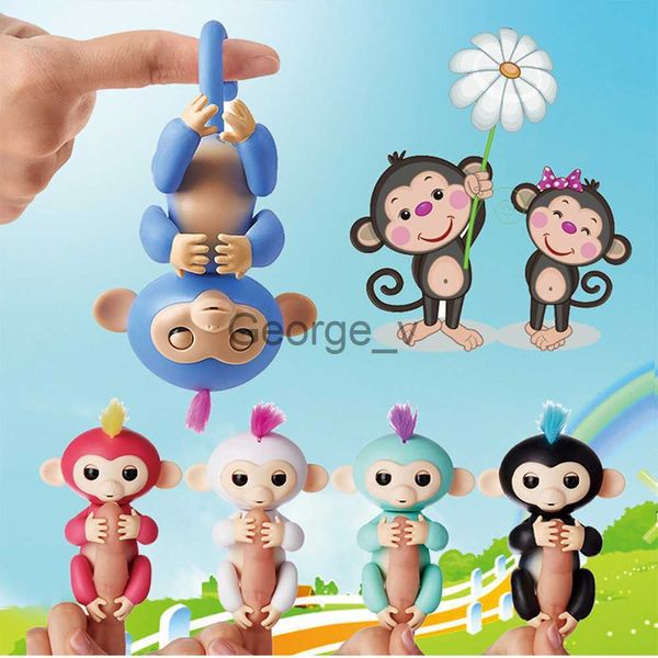 Minifig Action Figure Happy Monkey Finger Baby Monkey Animali domestici elettronici Bambini Punta delle dita Scimmia Smart Pet Giocattolo interattivo per bambini Regalo J230629