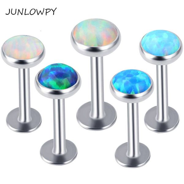 Obigo do botão do umbigo Rings Junlowpy TRAGUS KITS 50PCS Labret Monroes interno Lips Opal Stone Piercing Jóias de jóias de jóias 230628