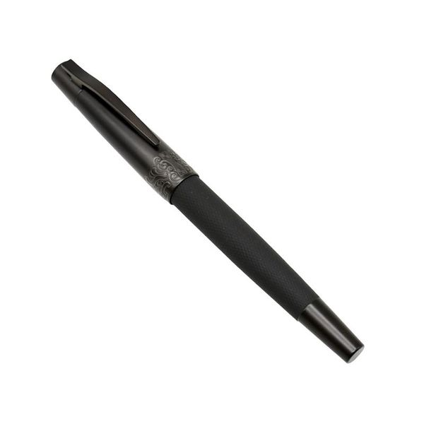 Penne 3pcs Hongdian 6013 Black Metal Fountain Penna Penna inchiostro Titanio Nero EF/F Penna per penna Gunblack Clip Eccellente Penna regalo Business