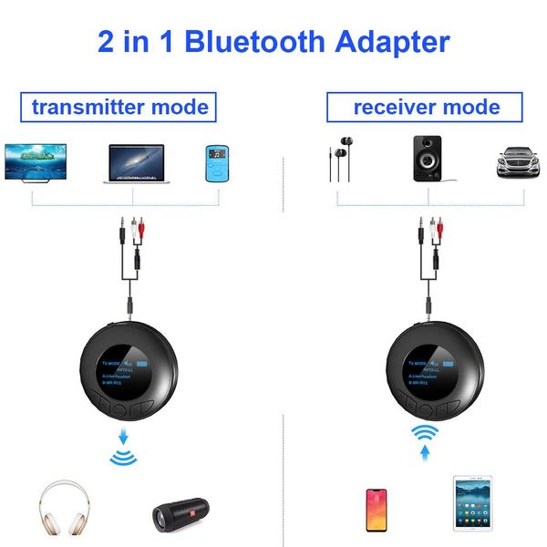 Auricolari Bluetooth 5.0 Ricevitore Audio Trasmettitore Aptx Ll Adattatore Wireless a Bassa Latenza per Tv Auto Pc Cuffie Rca 3.5mm Aux Jack