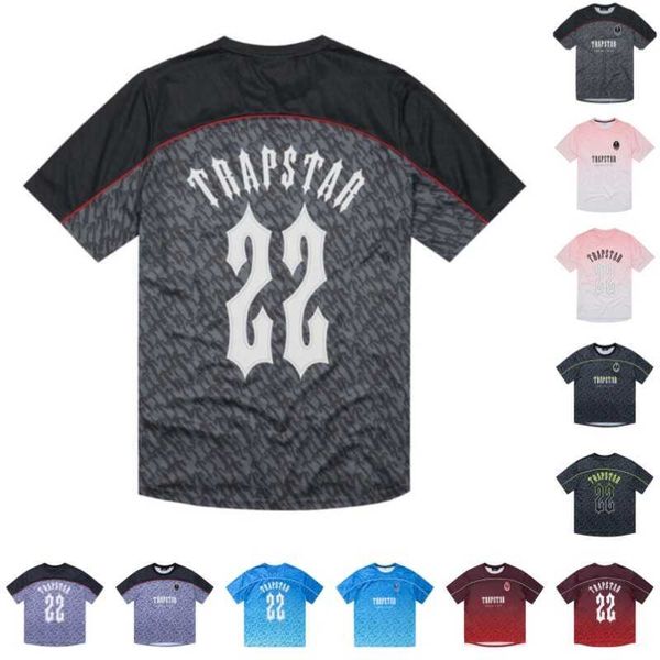 Erkek Yaz Trapstar Futbol Forması T-shirt Tasarımcı Rahat No.22 Baskılı Kısa Kollu Sokak Modası Gömlek 93pp Tops