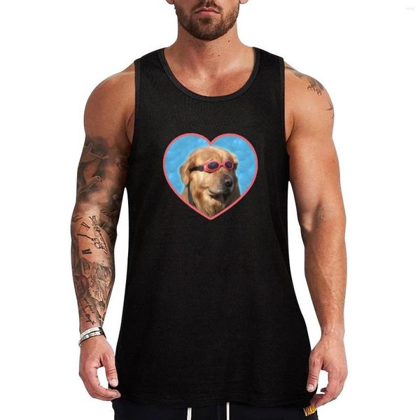 Regatas masculinas Doggo Stickers: nadador camiseta para cachorro verão 2023 roupas academia homem fitness