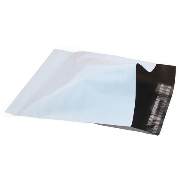 Envelopes 100 pçs/lote branco poli mailer sacos de plástico transporte selfseal adesivo sacos de armazenamento de correio à prova dwaterproof água sacos de correio postal