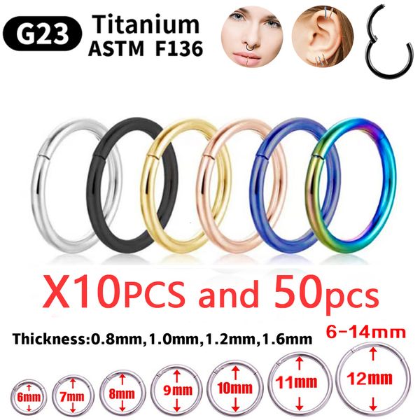 Nabel Klingelknopf Ringe 1050 Stücke Großhandel Hoop Ohrring G23 Nasenring Für Frauen Piercing Schmuck Lippe Ohr Mischfarbe Körper Clips Scharnier 230628