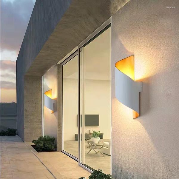 Candeeiro de parede Moderno LED Corredor Corredor Design Cabeceira Interior Iluminação Exterior Arandelas Branco Preto Moldura À Prova D' Água