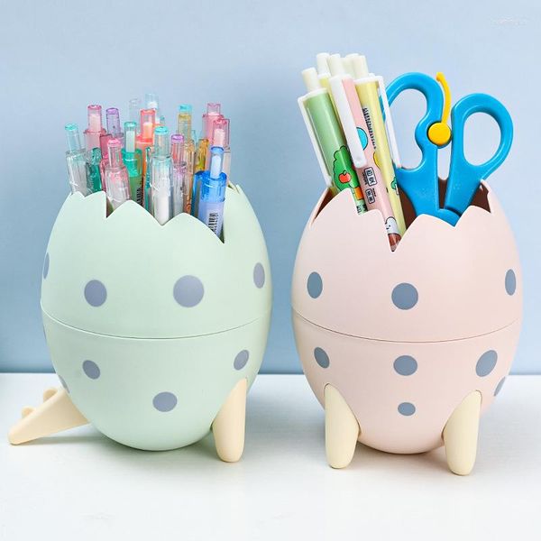 Kreative Dinosaurier Ei Form Stift Halter Schule Büro Desktop-Organizer Kawaii Make-Up Pinsel Lagerung Box Geschenk Schreibtisch Dekoration