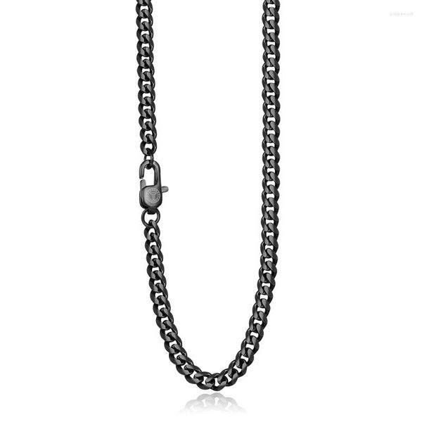 Correntes 3mm/9mm/11mm Colar de corrente cubana em tom preto para homens, meninos, colares de aço inoxidável, joias da moda, presentes HKN519