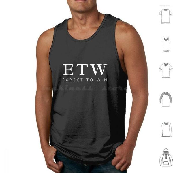 Herren-Tanktops E T W-Expect To Win-Motivational Quote-Modern Brand Design Vest Sleeveless Expect Win Expectation Look For The