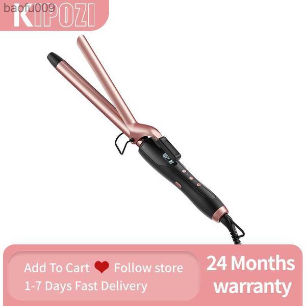 KIPOZ Curling Wand 19mm Ceramic Barrel Pro modelador de cabelo com temperatura ajustável Inclui luva resistente ao calor Tamanho de viagem L230520