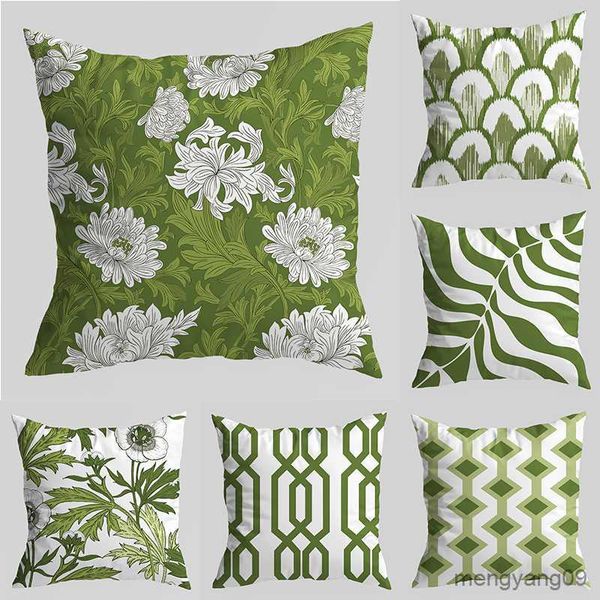 Cuscino/Decorativo Verde Retrò Geometrico Country Cuscino per Divano Cuscino per Sedile per Ufficio Auto Decorazione Domestica R230630