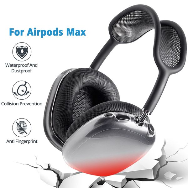 Новейший прозрачный силиконовый мягкий защитный чехол из ТПУ для Airpods Max, беспроводные наушники, аксессуары для наушников, прозрачная оболочка