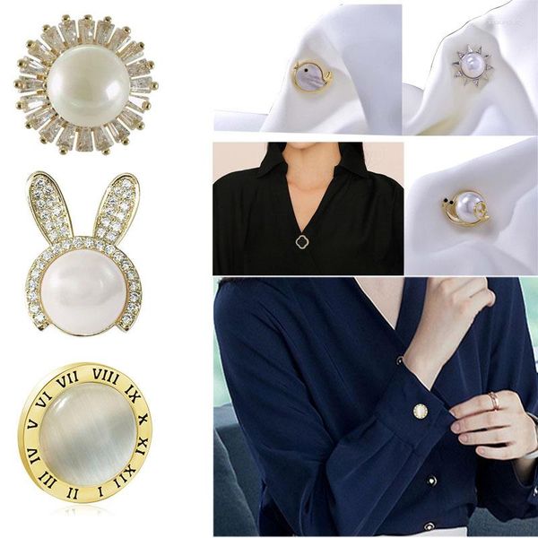 Broches Natural Shell Estrela Ímã Animal Pérola Cristal Magnético Hijab Clipes Colar Pins Para Mulheres Homens Moda Jóias Presentes