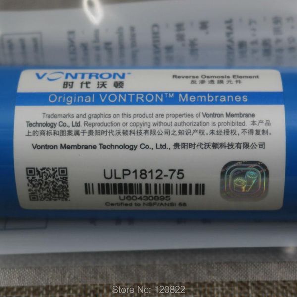 Aletler Ücretsiz Nakliye 75gpd Vontron RO Membran + 1812 RO Membran Muhafazası + Ters Osmoz Su Filtre Sistemi Parçaları